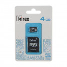 Карта памяти Mirex microSD, 4 Гб, SDHC, класс 4, с адаптером SD