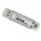 Флешка OTG Mirex SMART silver, 8 Гб, USB2.0, USB/micro USB, чт до 25 Мб/с, зап до 15 Мб/с